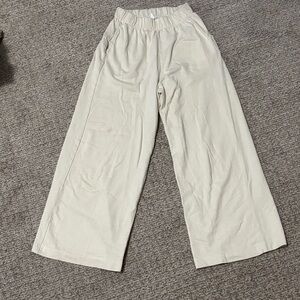 Zara Kids Cream Wide-Leg Pants